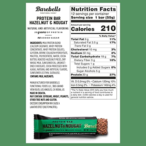 Hazelnut & Nougat Protein Bars – 20g Protein, 24 Pack
