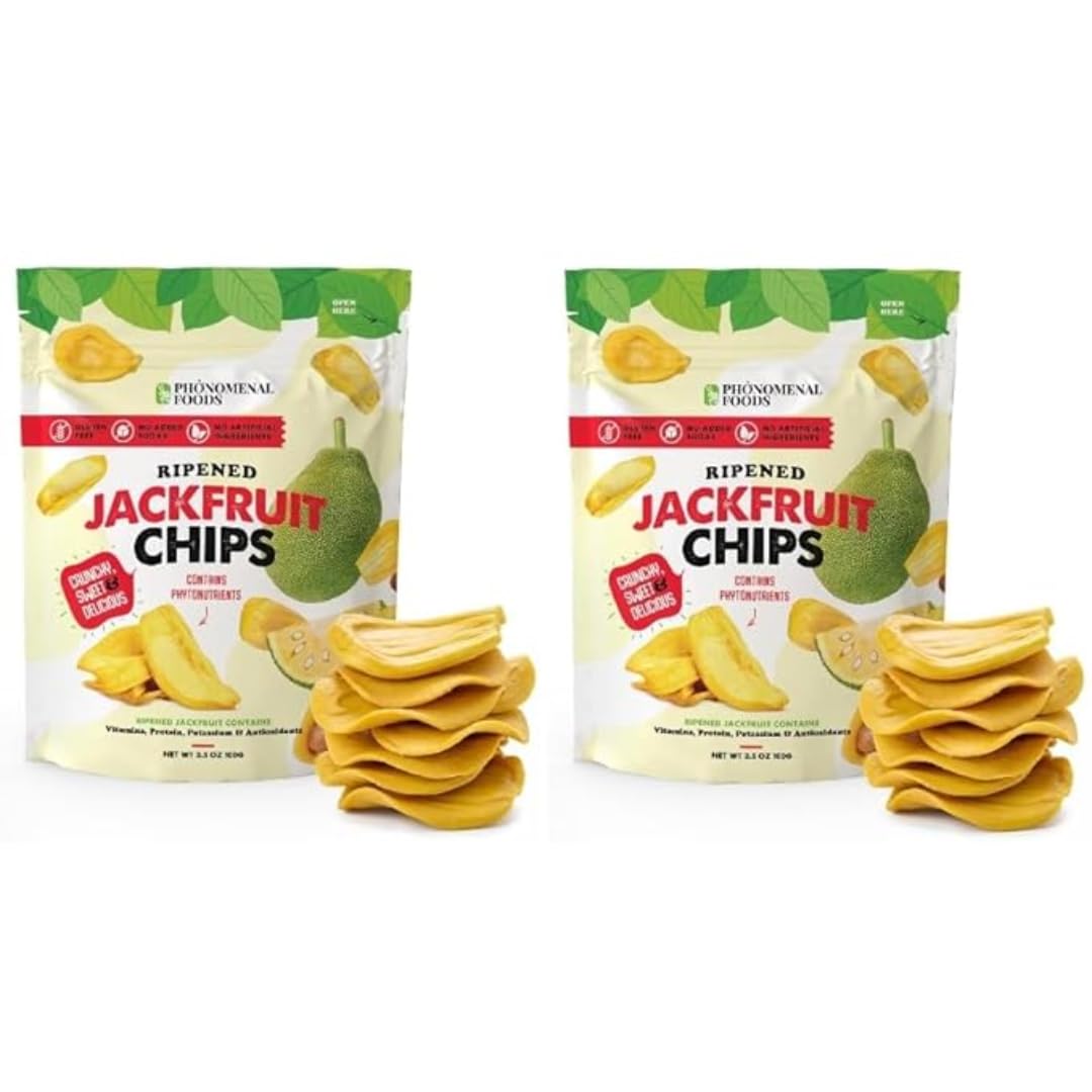 Organic Jackfruit Chips – No Sugar Added, 2 Pack