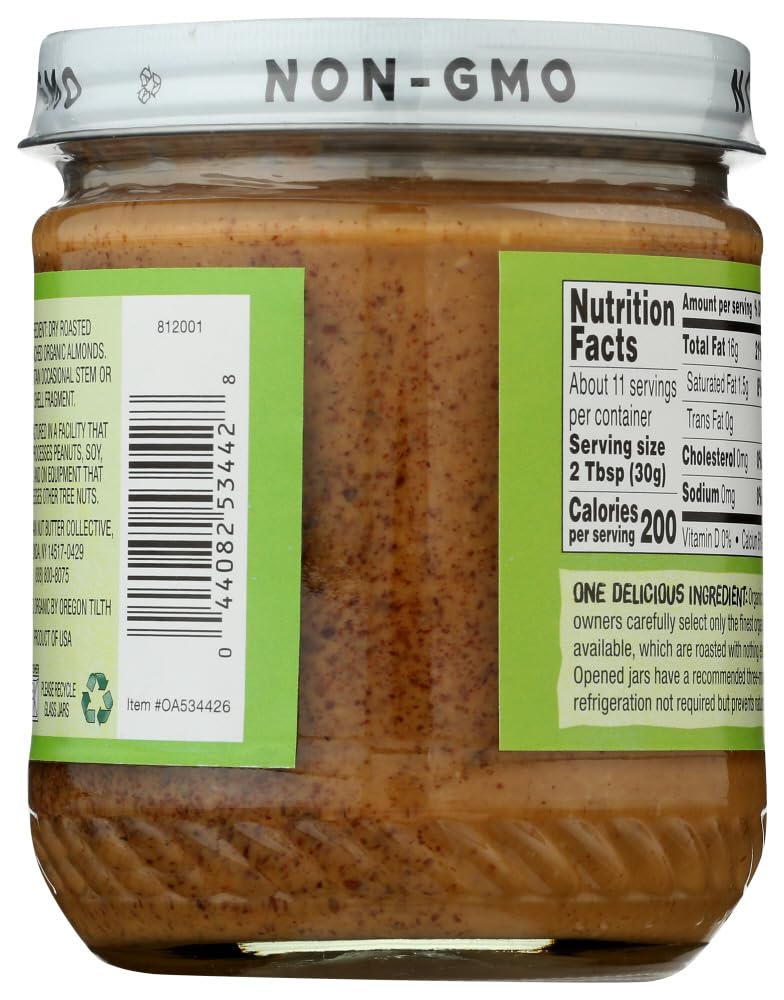 Organic Creamy Almond Butter – Unsweetened, 12 oz, 6 Pack