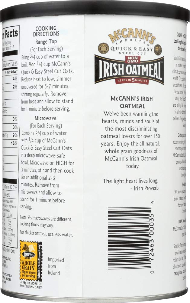 Mccann's Irish Oatmeal Oatmeal Steel Cut 24x 24OZ