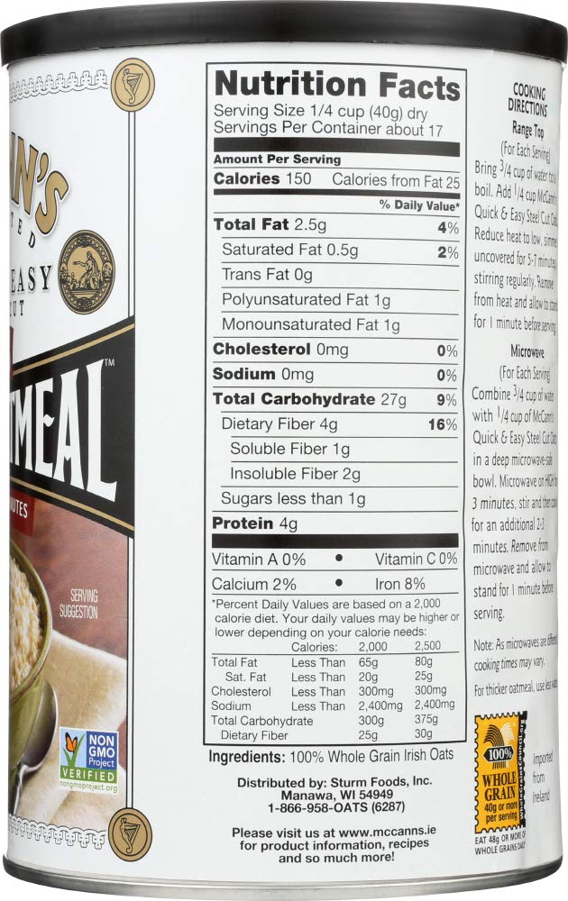 Mccann's Irish Oatmeal Oatmeal Steel Cut 24x 24OZ