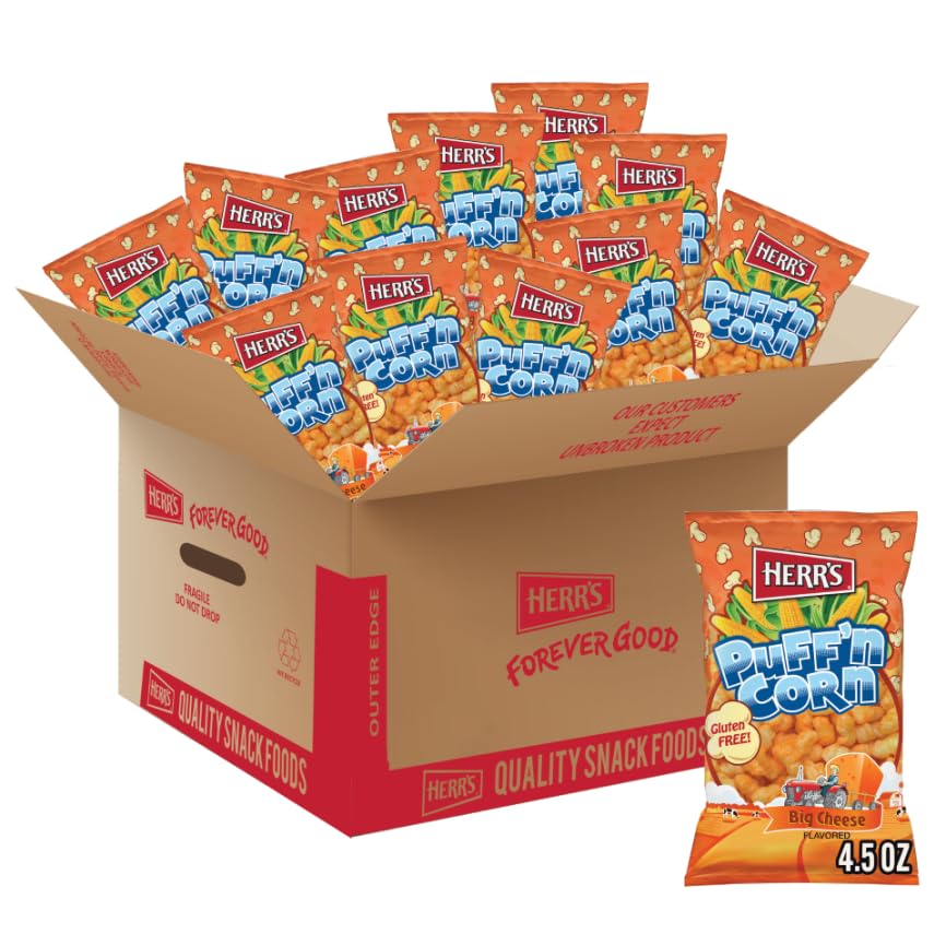 Cheesy Hulless Puffed Corn – 4.5 oz, 12 Pack