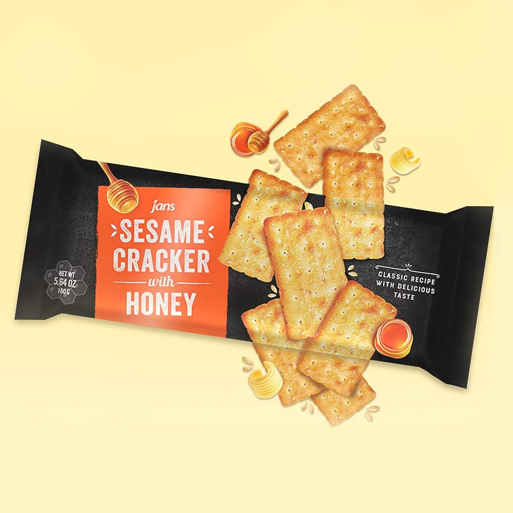 Jans Sesame Cracker with Honey 5.64 oz (Pack of 8)