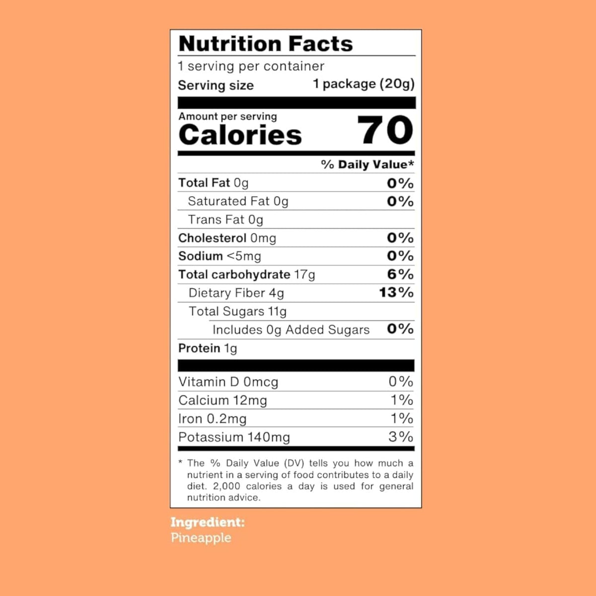 GOOD CHIPS! Baked Pineapple Crisps, 0.7 oz, Pack of 20