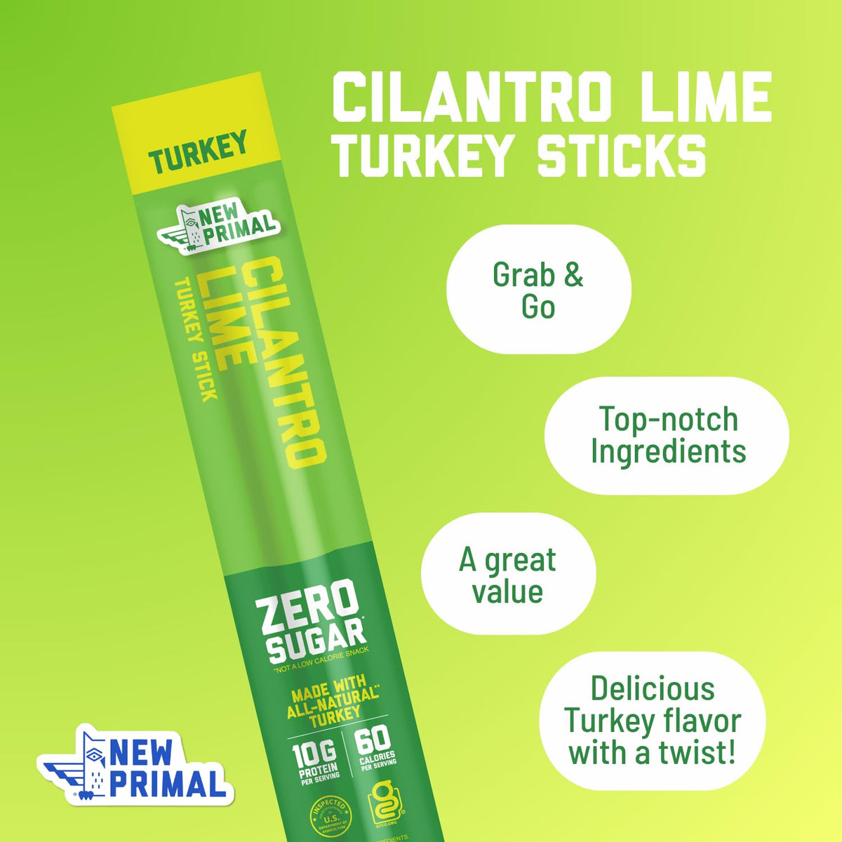 Turkey Meat Sticks – Lightly Peppered & Cilantro Lime