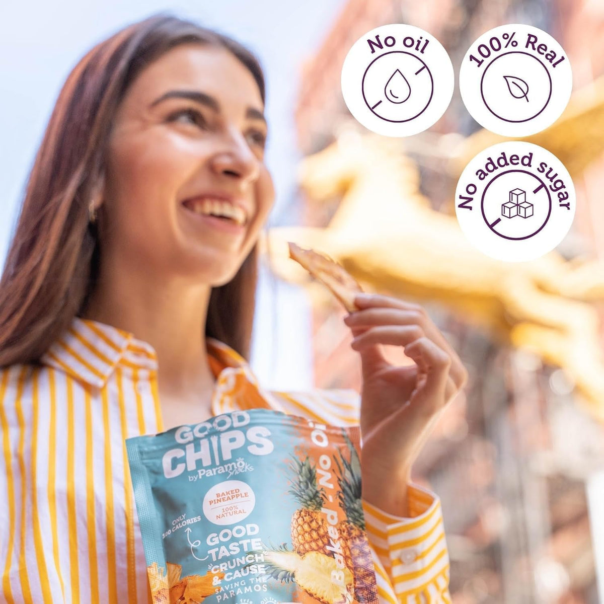 GOOD CHIPS! Baked Pineapple Crisps, 0.7 oz, Pack of 20