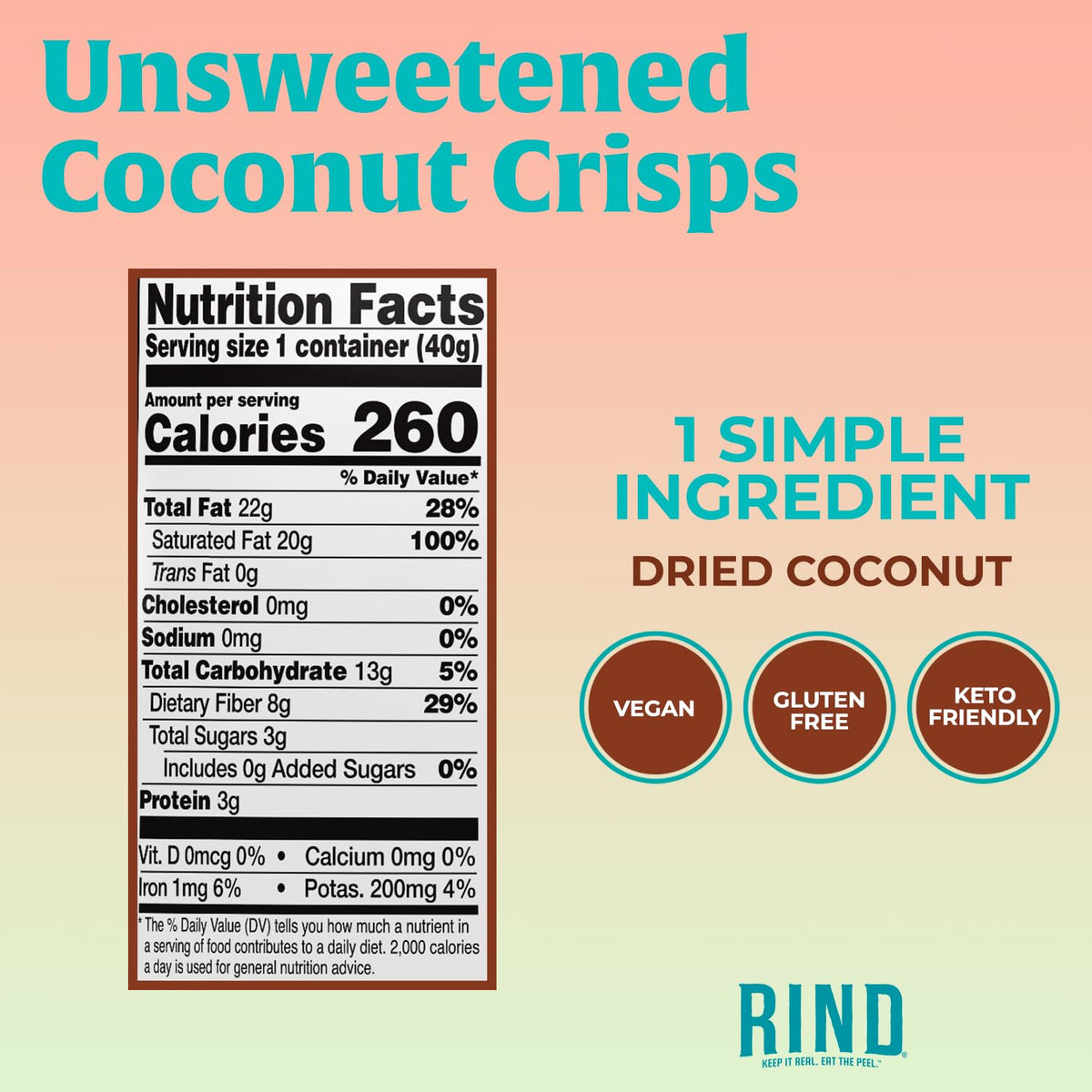 Unsweetened Coconut Crisps – 1.4 oz, 12 Pack