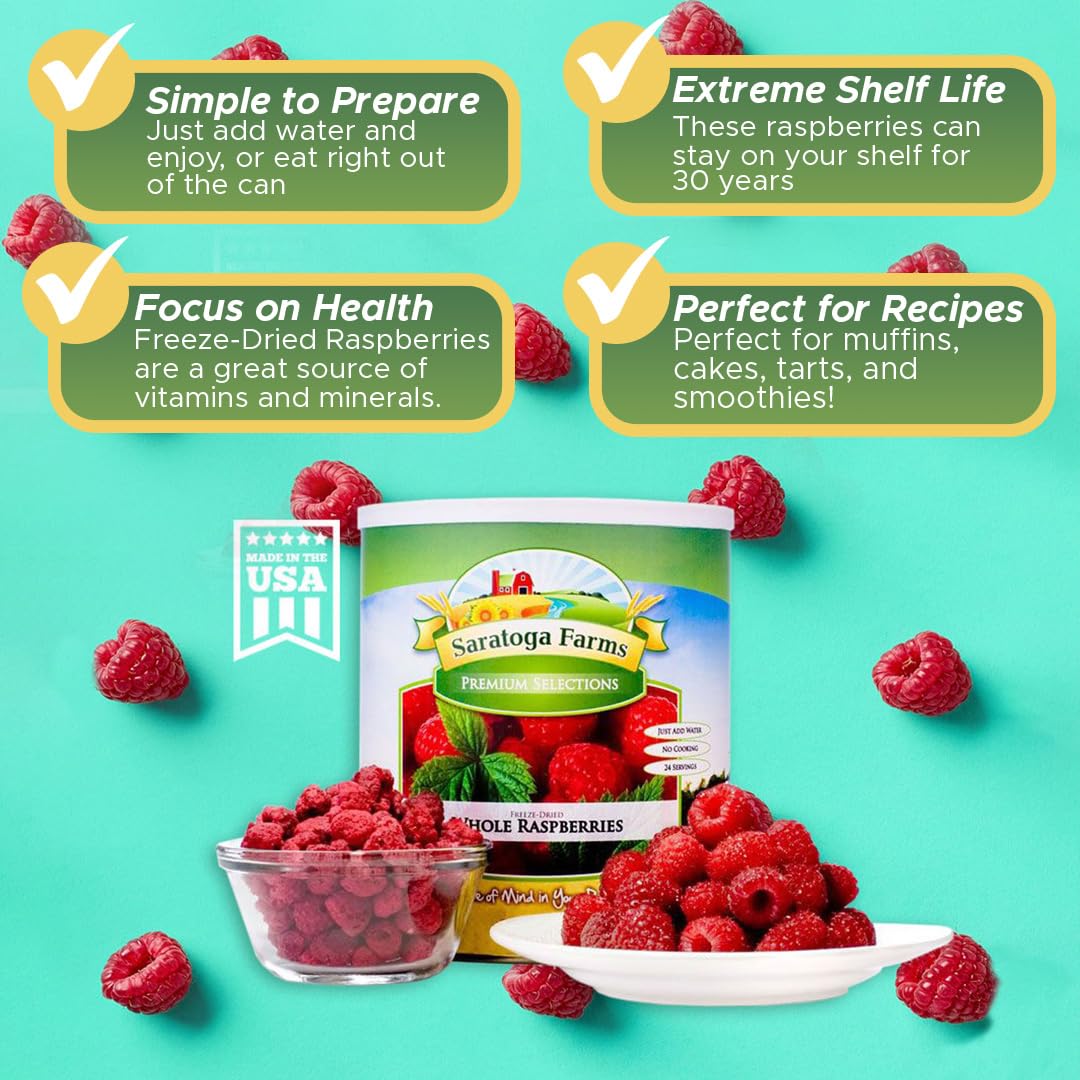 Freeze-Dried Raspberries – 22 Servings