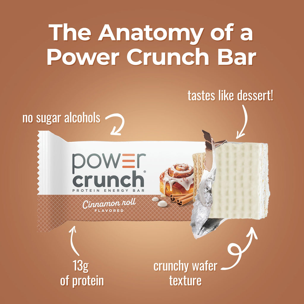 Cinnamon Roll Protein Energy Wafer Bars – 72 Pack