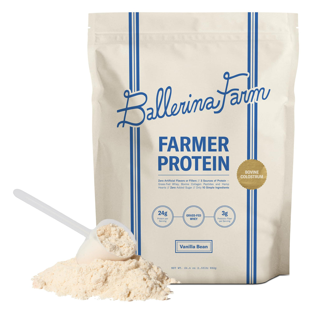 Grass-Fed Whey Protein Powder with Collagen – 24g Protein