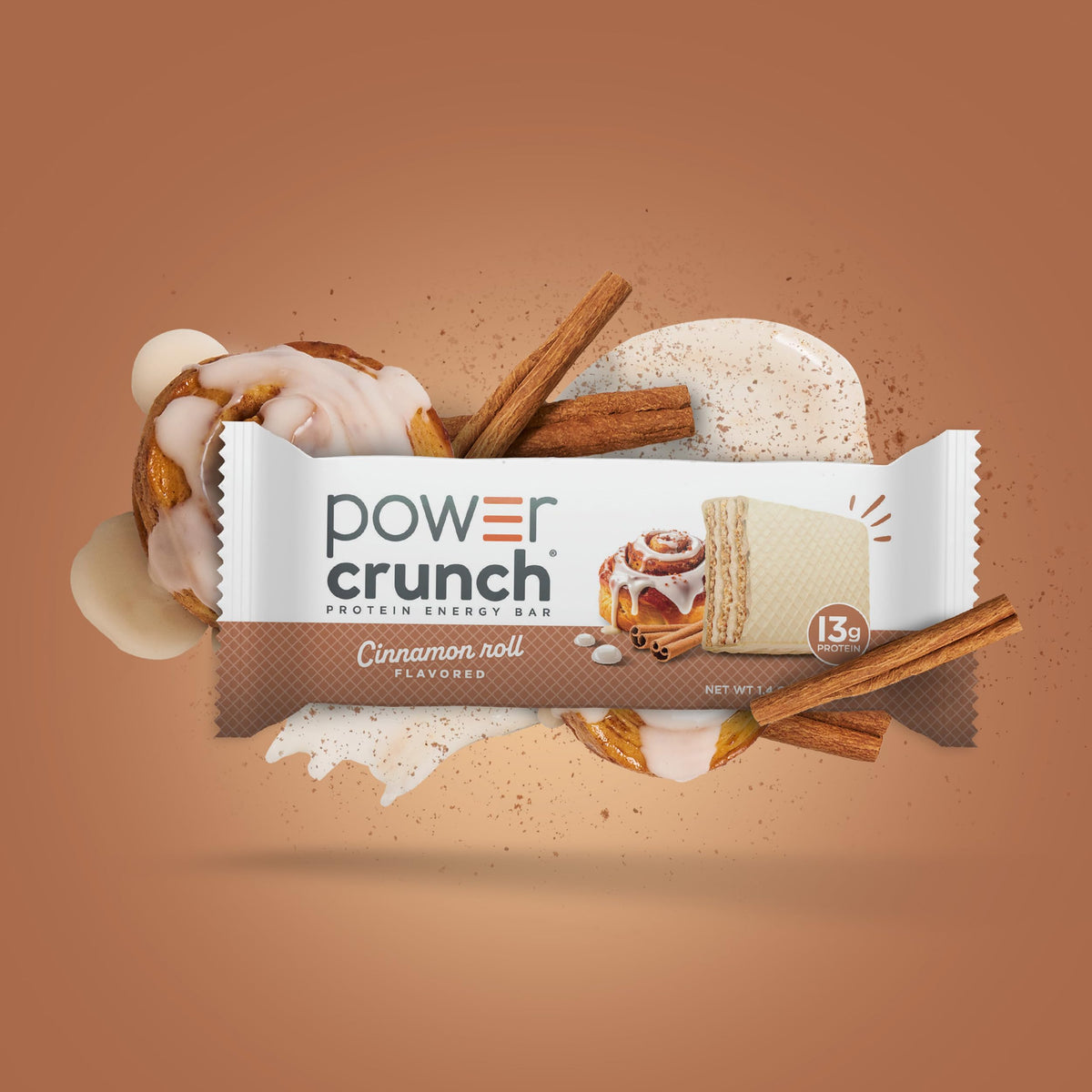 Cinnamon Roll Protein Energy Wafer Bars – 72 Pack