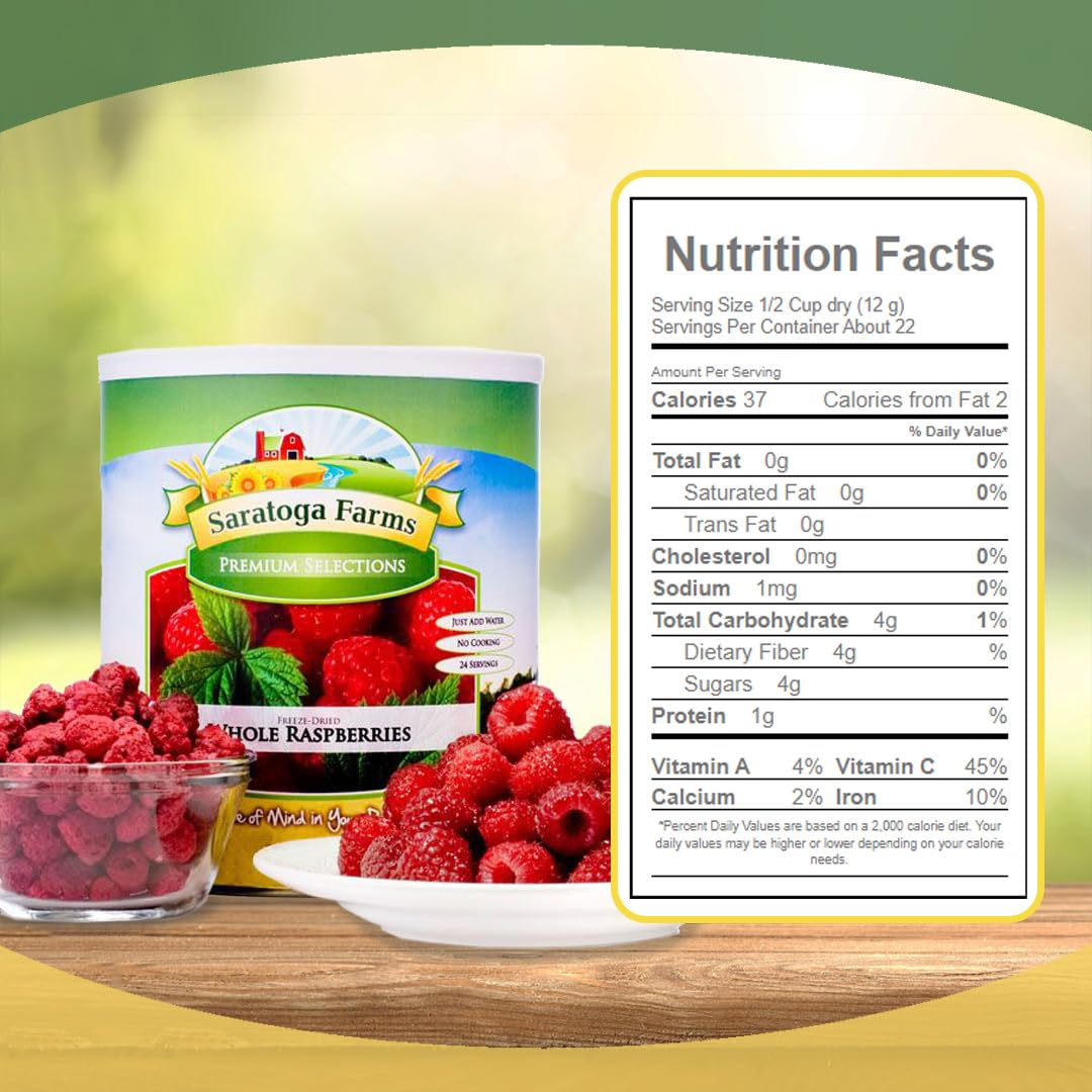 Freeze-Dried Raspberries – 22 Servings