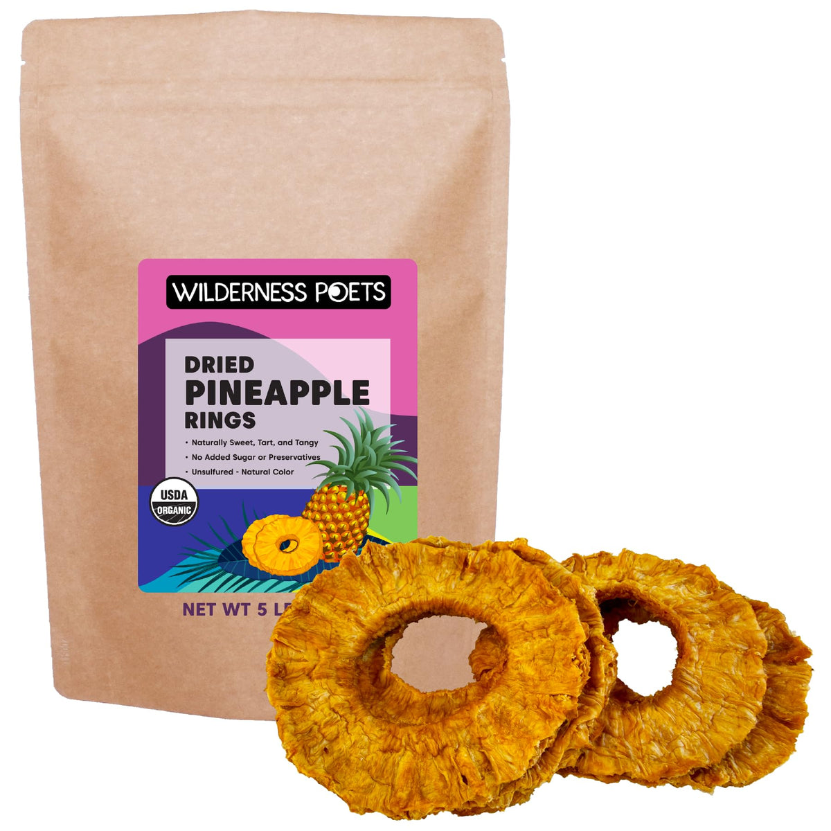 Organic Unsweetened Dried Pineapple Rings