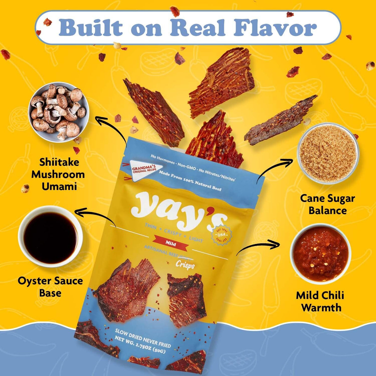 Yay's Snacks Sweet and Spicy Beef Crisps