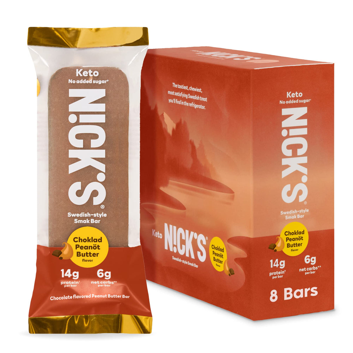 Chocolate Peanut Butter Protein Bars – 14g Protein, 8 Pack