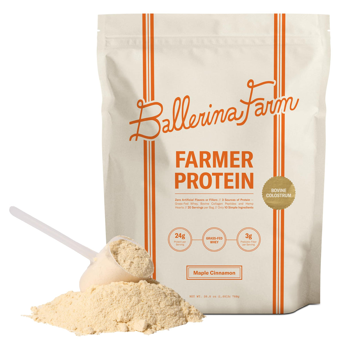 Grass-Fed Whey Protein Powder with Collagen – 24g Protein