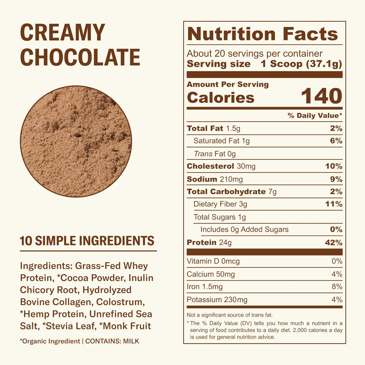 Grass-Fed Whey Protein Powder with Collagen – 24g Protein