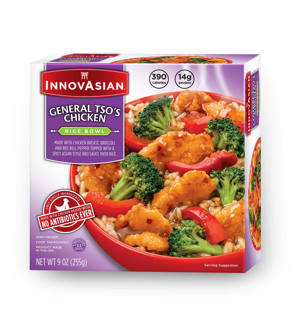Innovasian Cuisine General Tsos Chicken Bowl, 9 Ounce -- 8 per case.