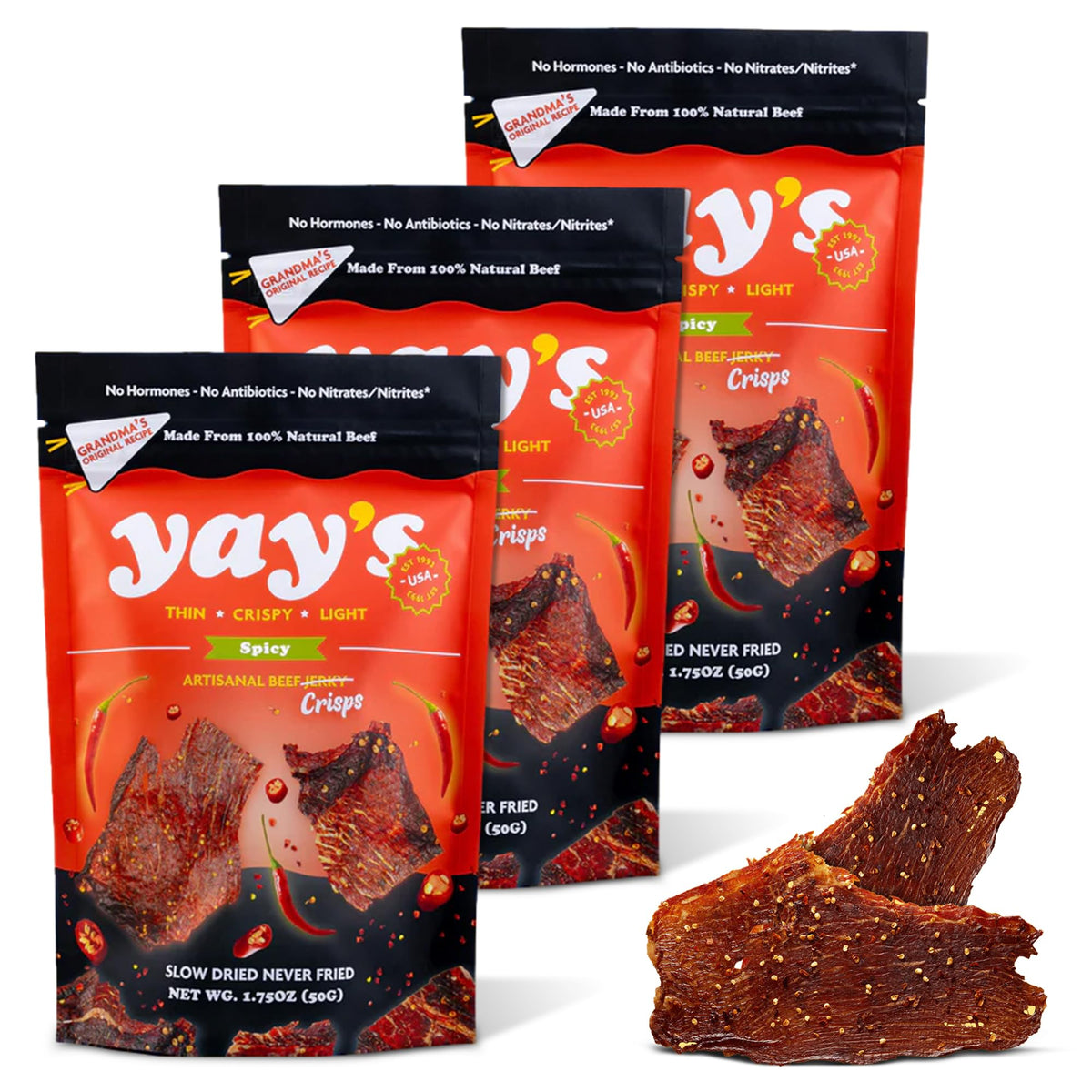 Yay's Snacks Sweet and Spicy Beef Crisps