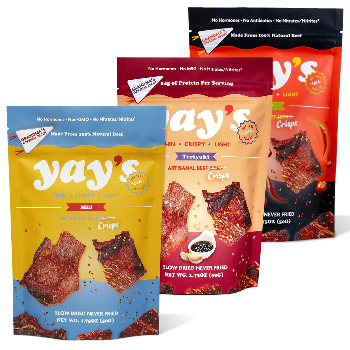 Yay's Snacks Sweet and Spicy Beef Crisps