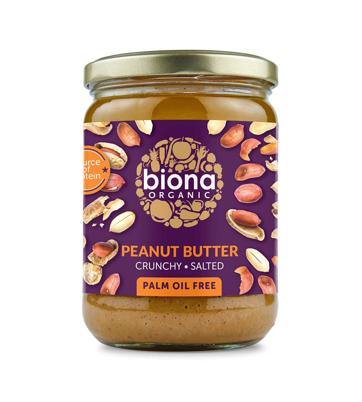 Biona Organic Peanut Butter Crunchy 500g - Pack of 6