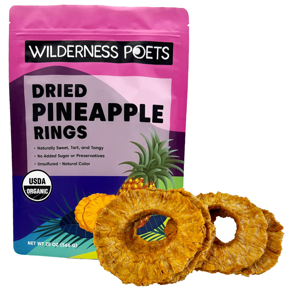 Organic Unsweetened Dried Pineapple Rings