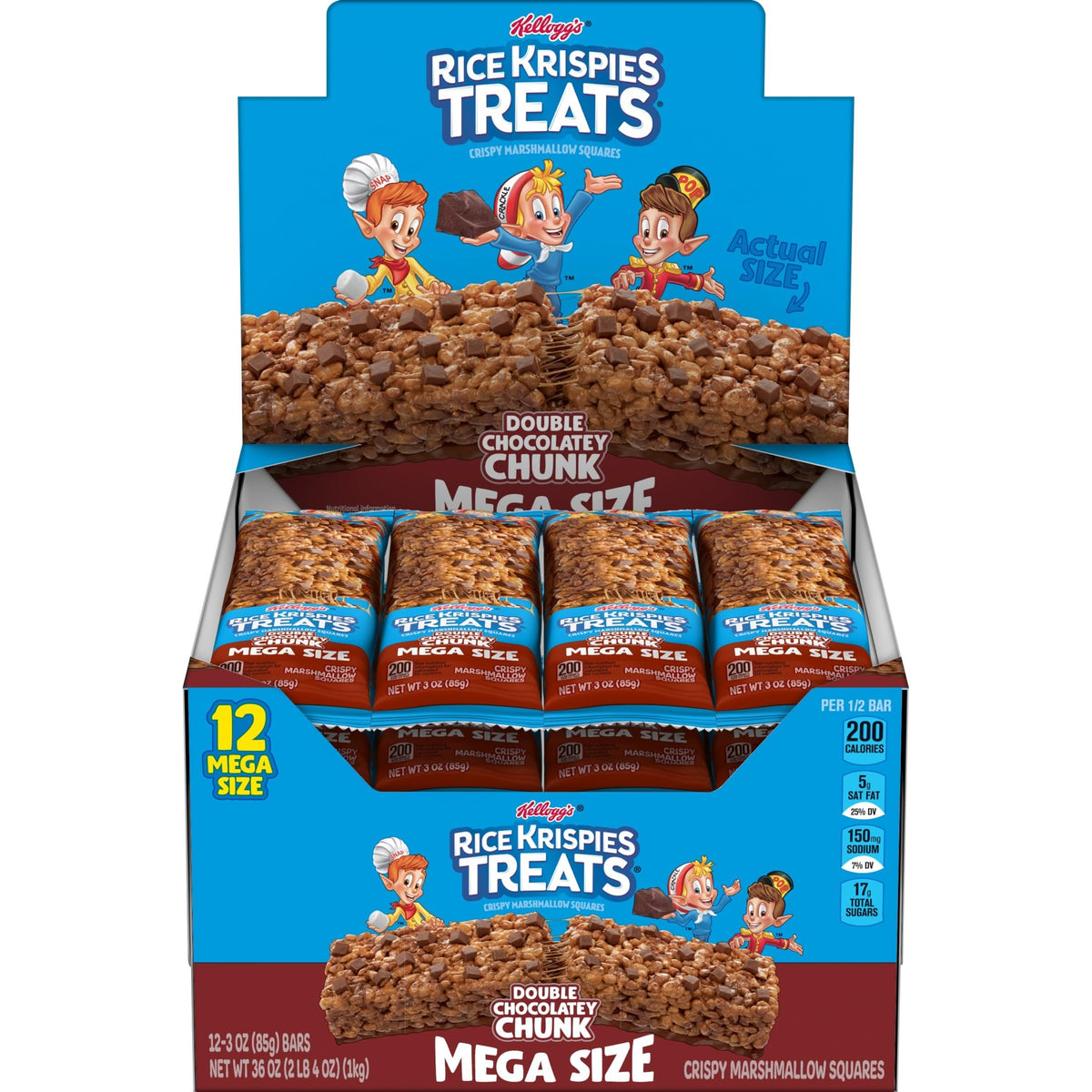 Double Chocolate Marshmallow Crispy Rice Bars – 12 Count, 6 Pack