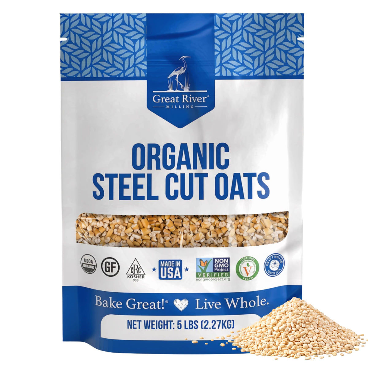 Great River Milling Organic Steel Cut Oats, Whole Grain