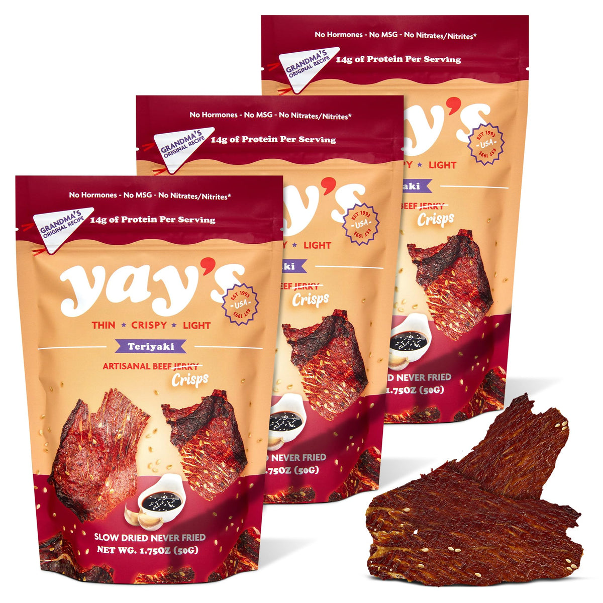 Yay's Snacks Sweet and Spicy Beef Crisps