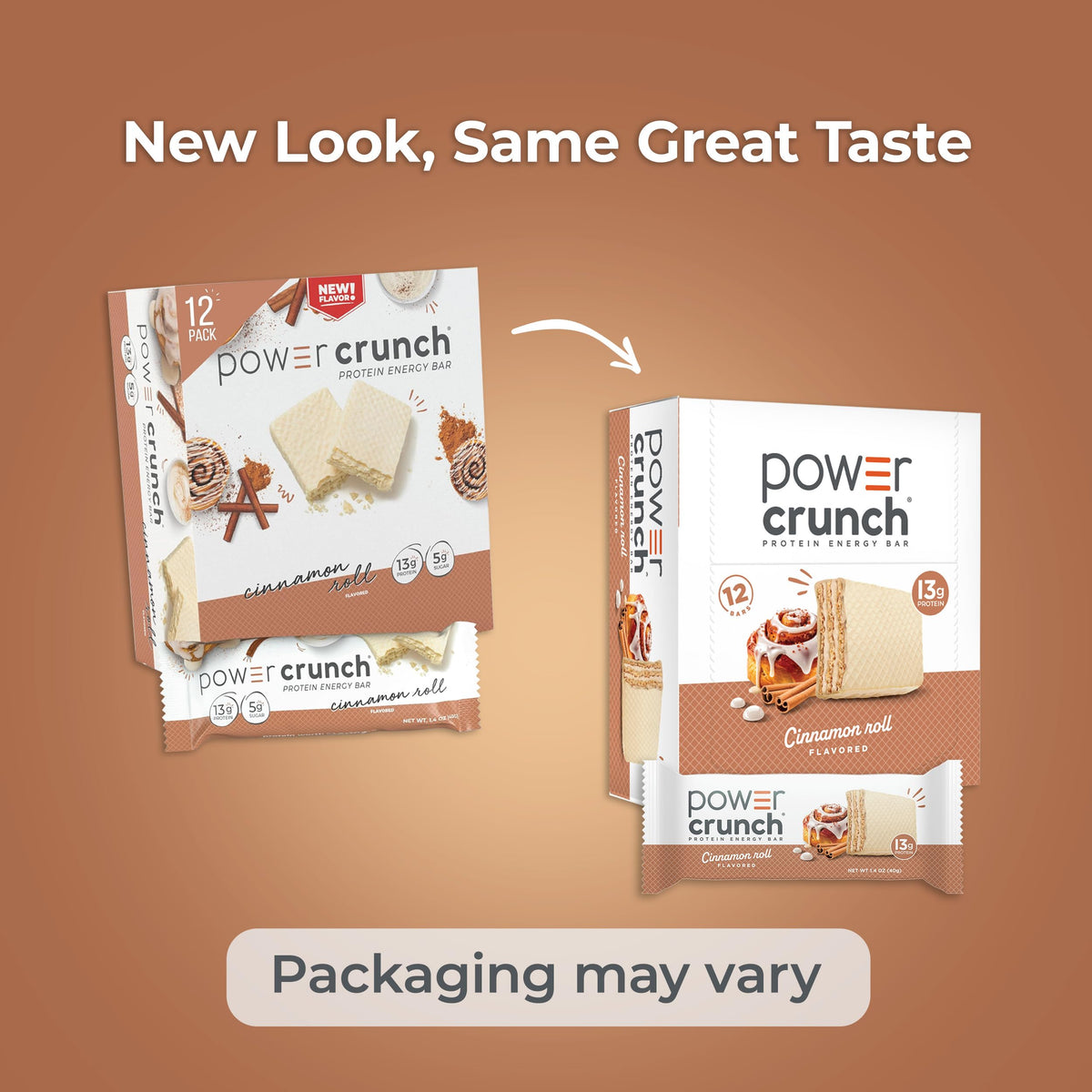 Cinnamon Roll Protein Energy Wafer Bars – 72 Pack