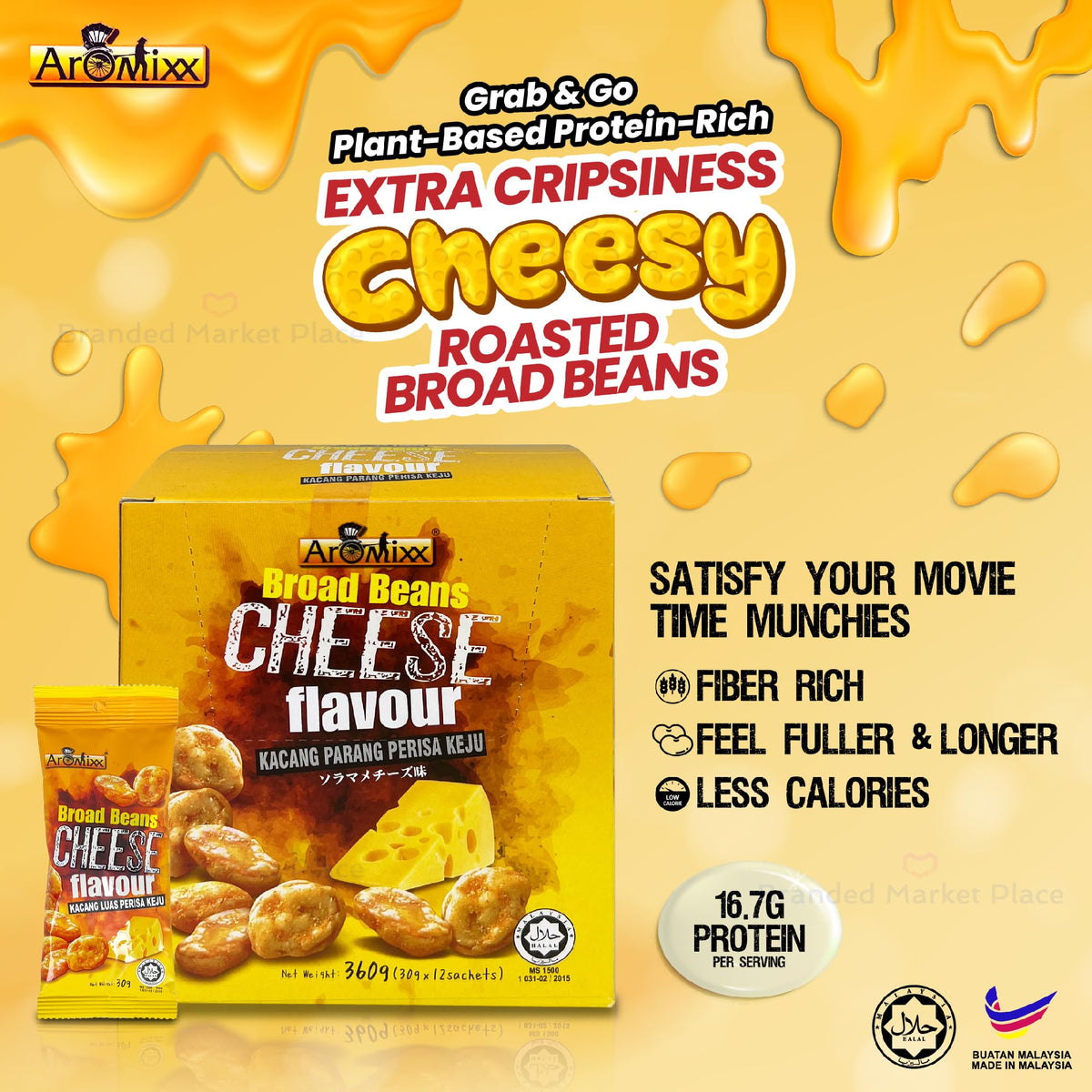 High-Protein Crunchy Broad Bean Snacks – 120 Pack