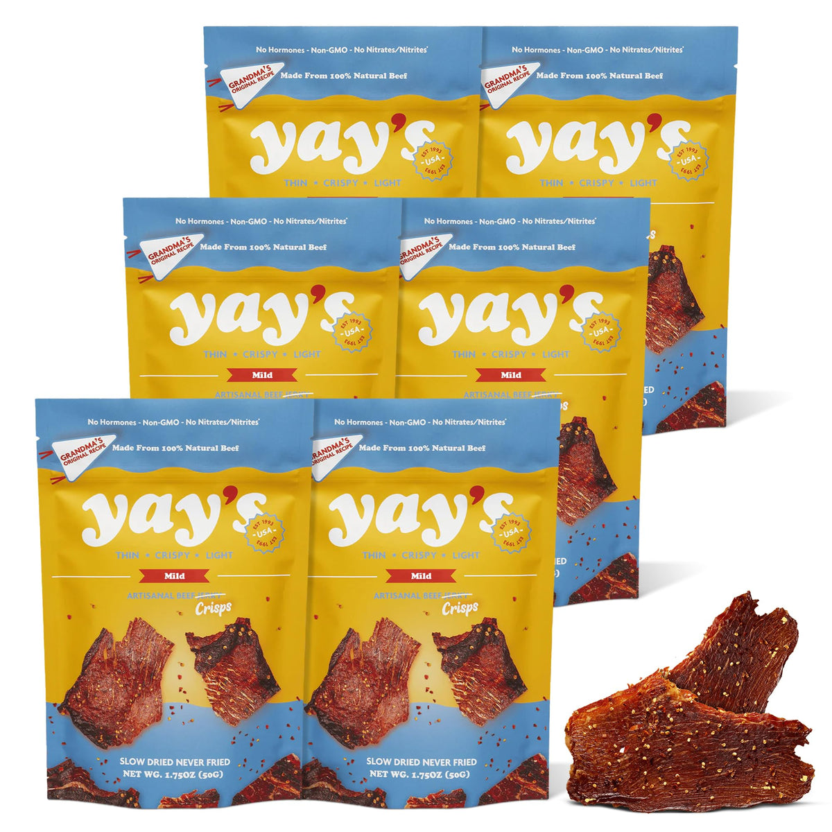 Yay's Snacks Sweet and Spicy Beef Crisps