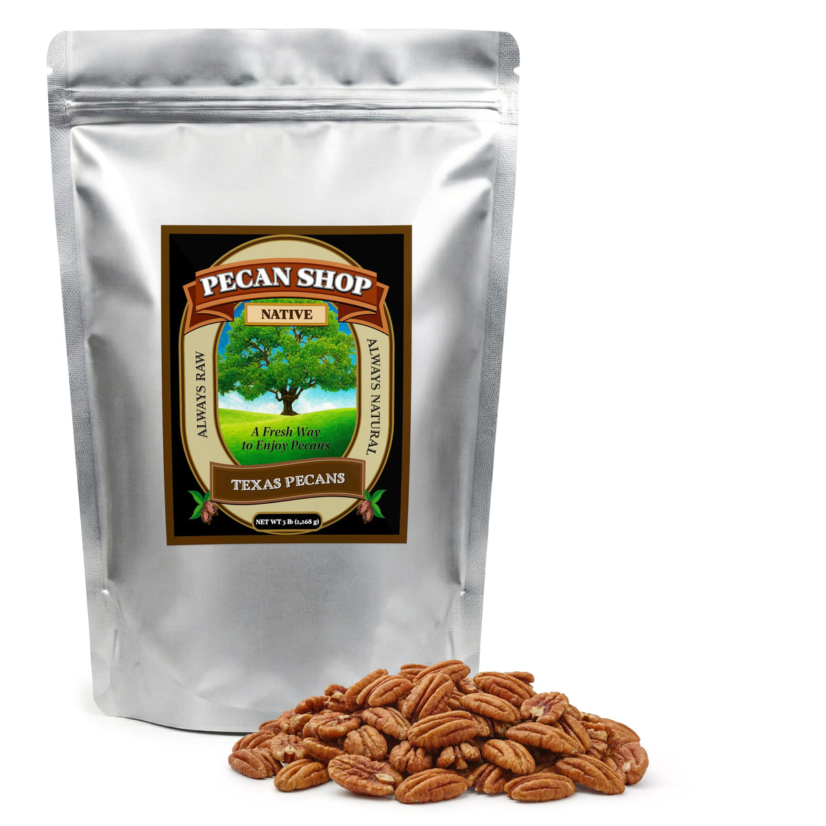Raw Shelled Pecan Halves – 5 lb