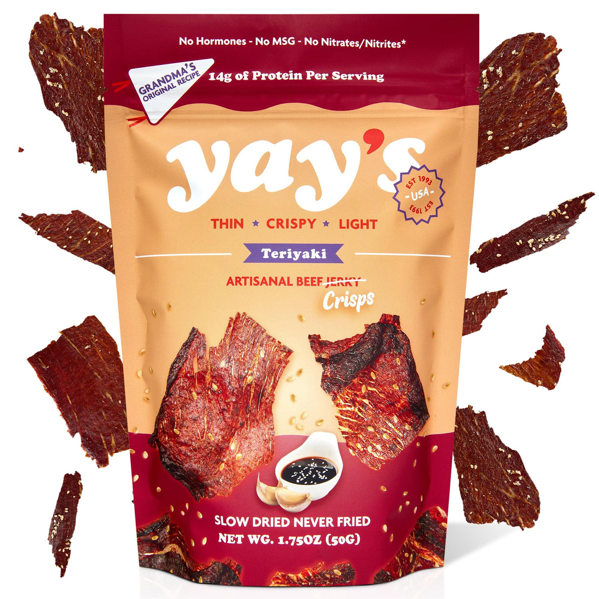 Yay's Snacks Sweet and Spicy Beef Crisps