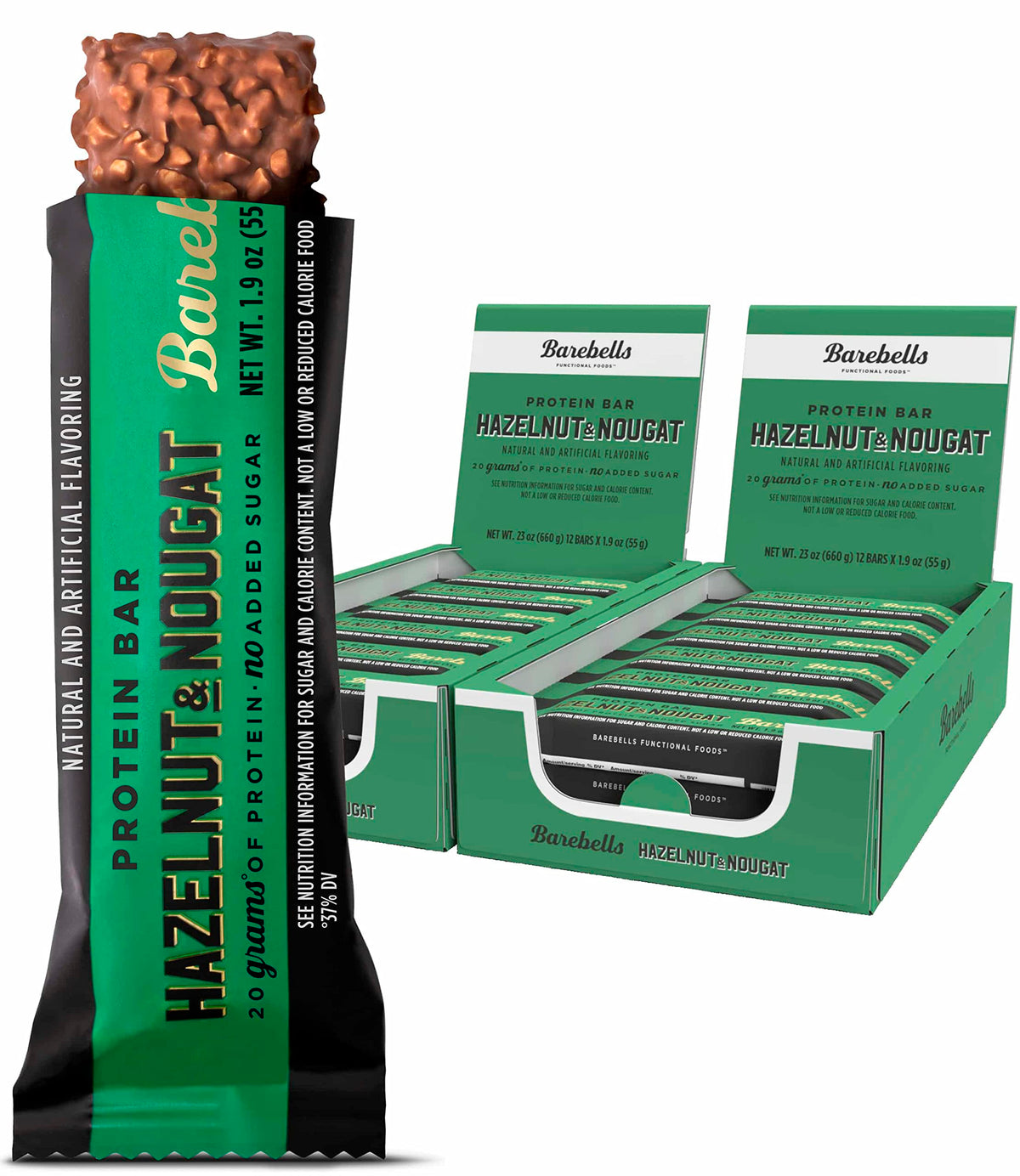 Hazelnut & Nougat Protein Bars – 20g Protein, 24 Pack