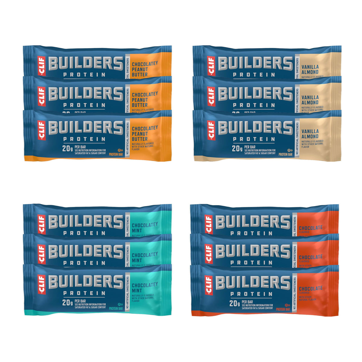 CLIF BUILDERS Protein Bars, Chocolatey Peanut Butter, Gluten Free