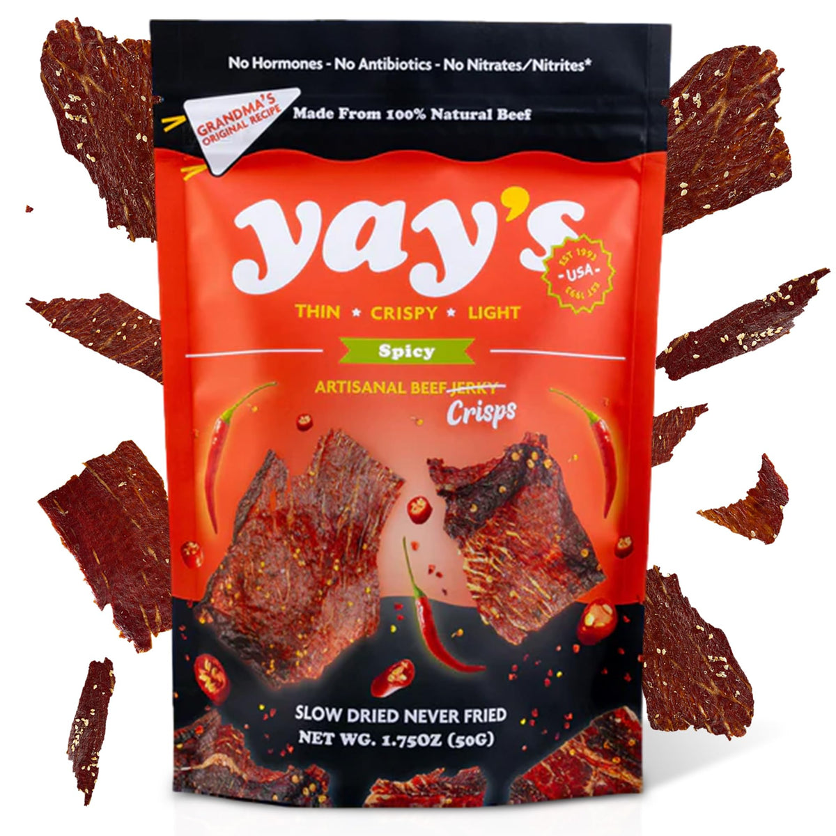 Yay's Snacks Sweet and Spicy Beef Crisps