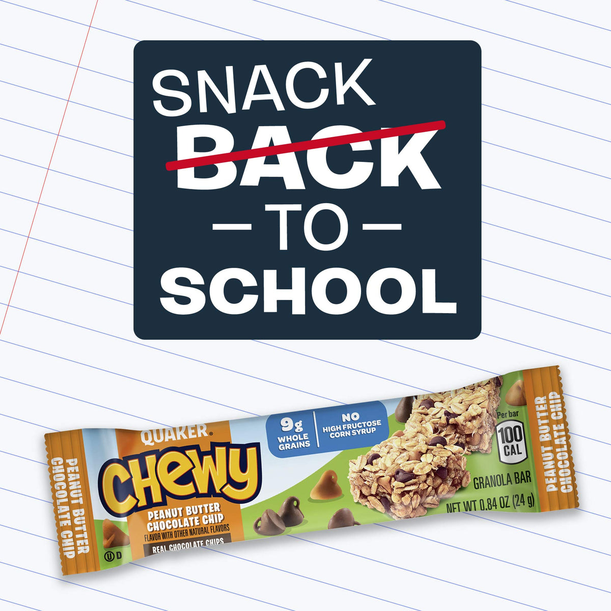 Peanut Butter Chocolate Chip Granola Bars – 8 Pack