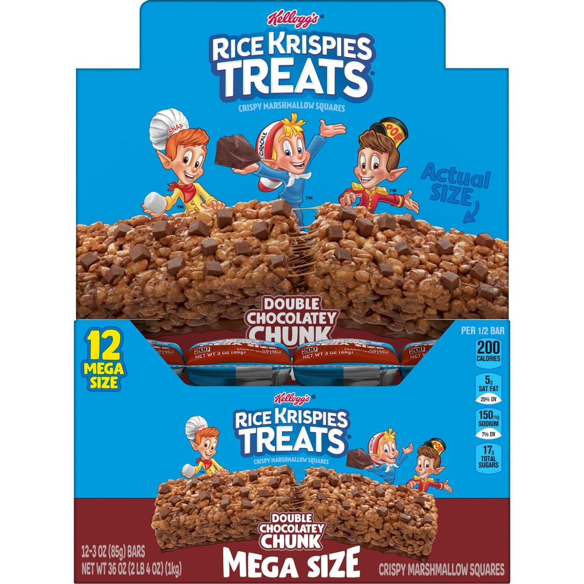 Double Chocolate Marshmallow Crispy Rice Bars – 12 Count, 6 Pack