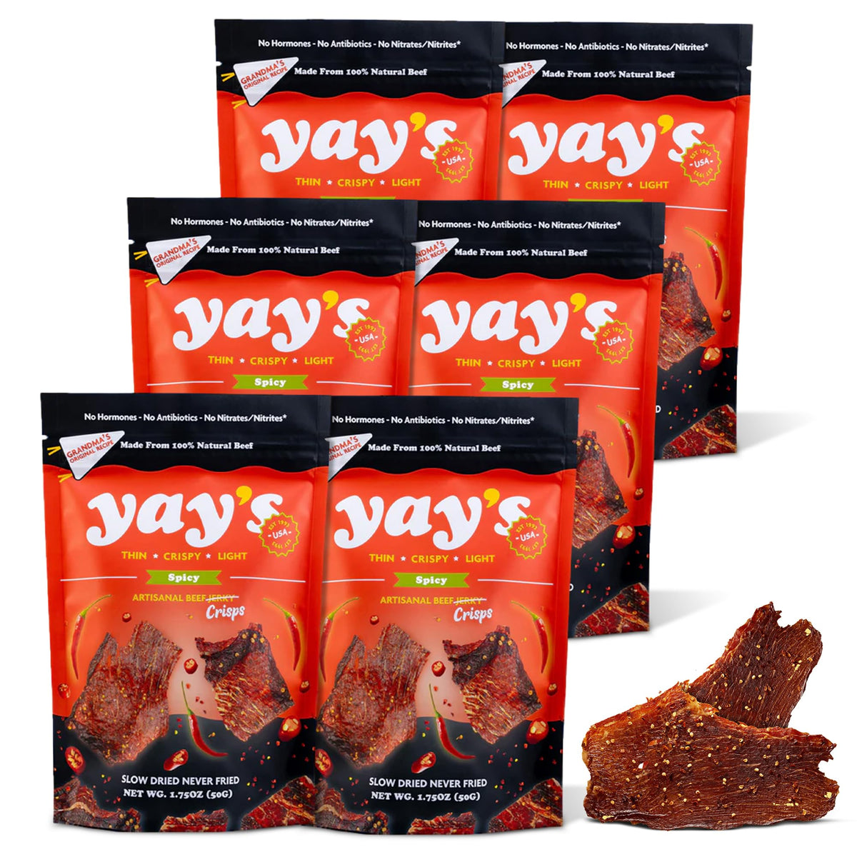 Yay's Snacks Sweet and Spicy Beef Crisps