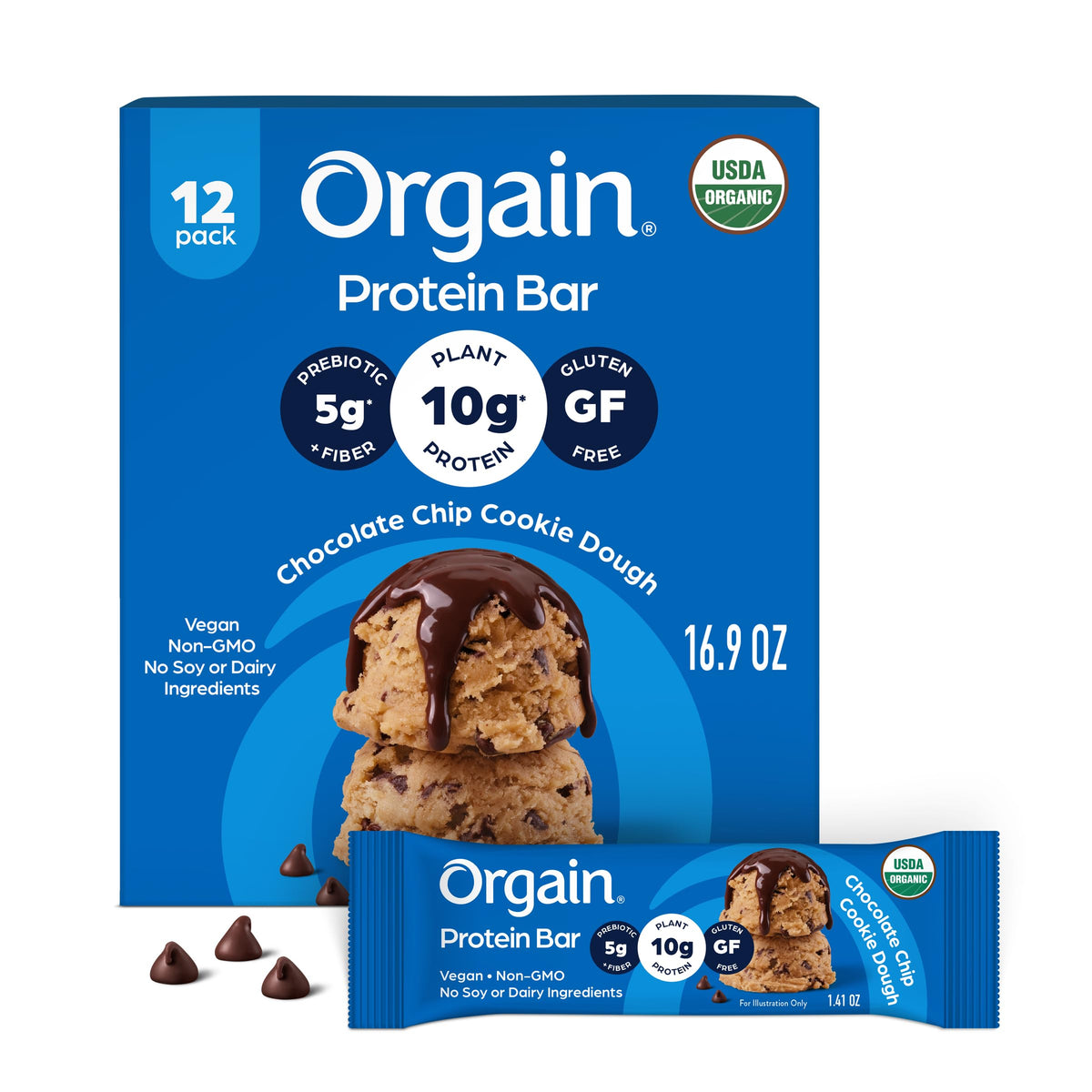 Chocolate Brownie Plant Protein Bars – 10g Protein, 72 Pack