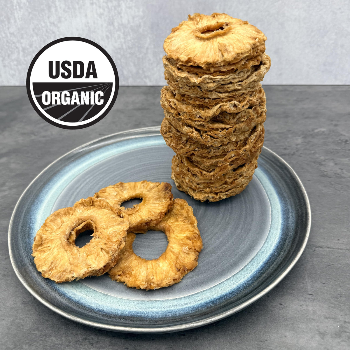 Organic Unsweetened Dried Pineapple Rings