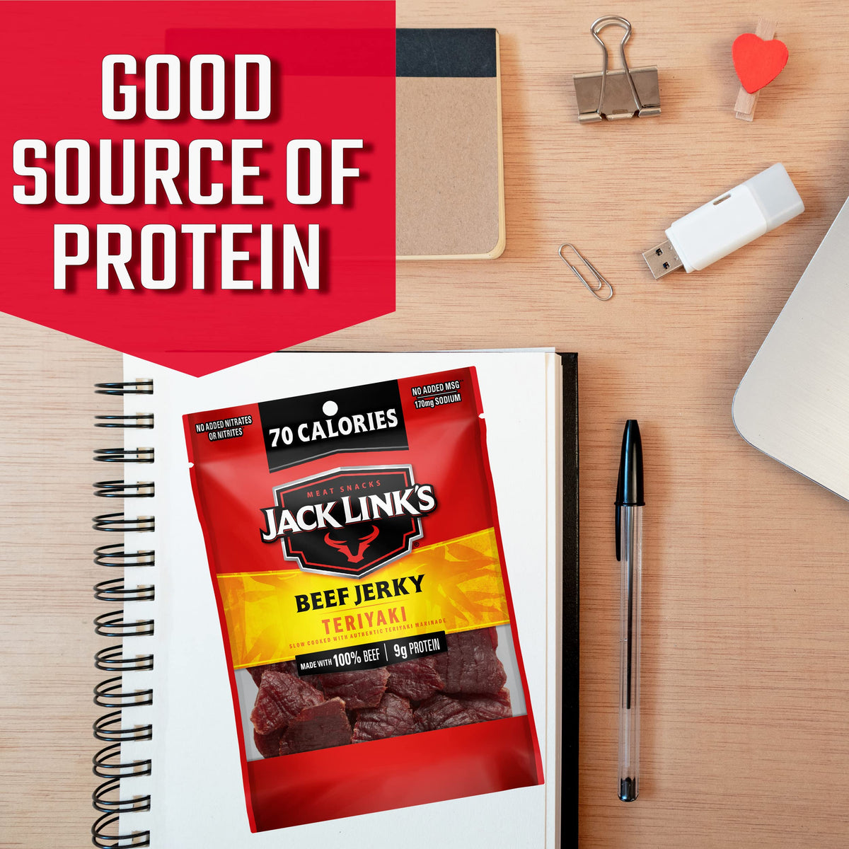 Teriyaki Beef Jerky – 9g Protein, 48 Pack